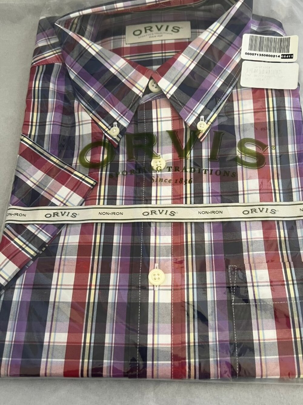 Orvis Short-Sleeve 100% Cotton Plaid Shirt